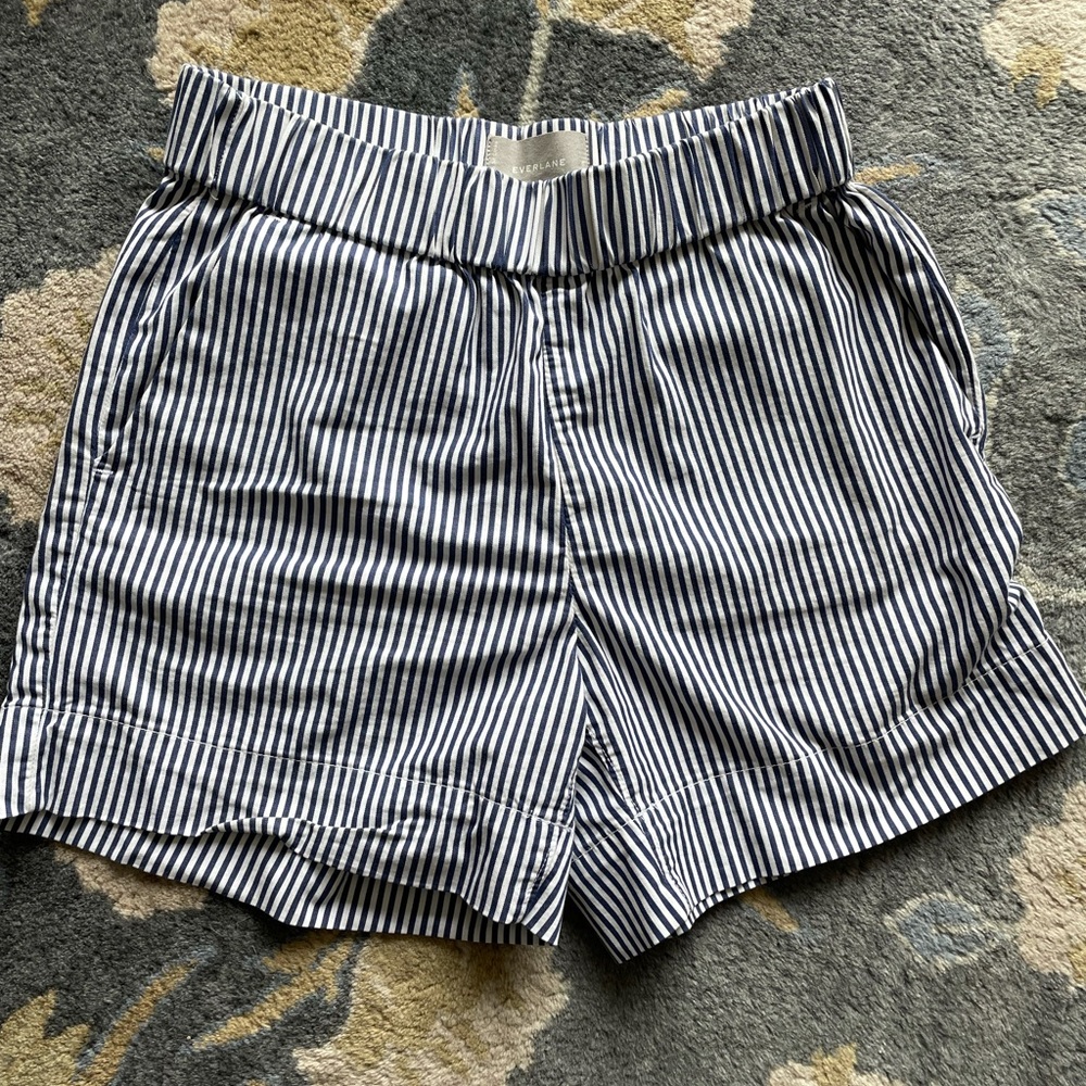 Everlane Easy Short, blue and white striped
